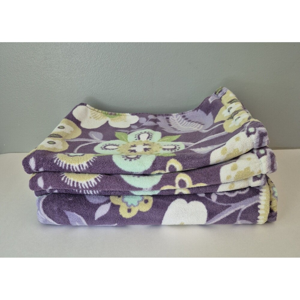 Peri Home Purple Yellow Floral 4 Piece Soft Bath and Hand Towels Set
